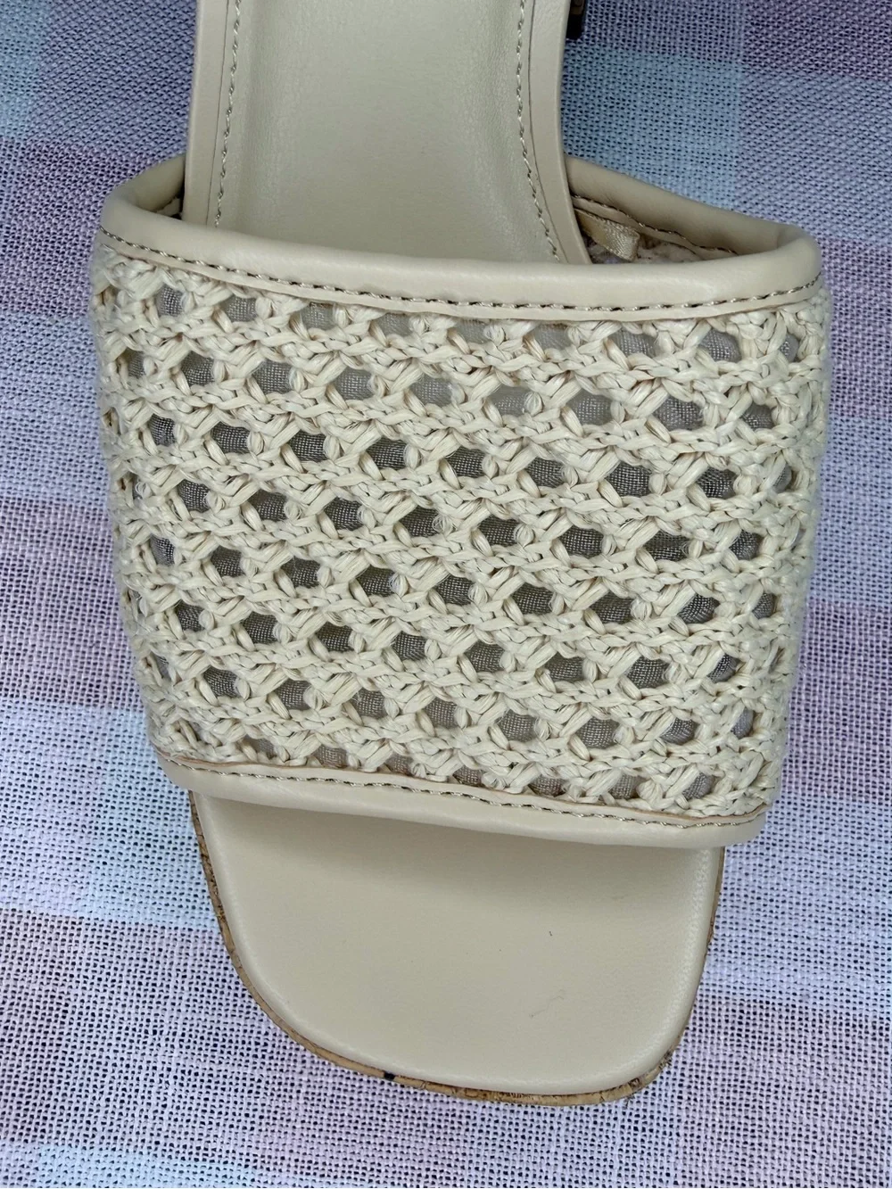 Steve Madden Corah Latticed Cork Platform Slide Sandals Natural Size 8.5